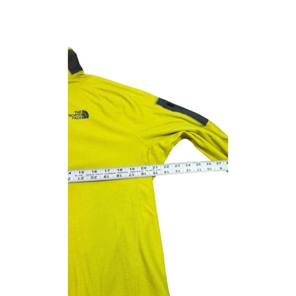 North Face Fleece Quarter Zip Pullover Mens Size Large Yellow Lightweight Hiking